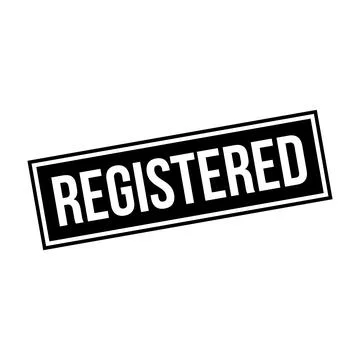 Registered Stamp, Registered Grunge Square Sign Stock Illustration