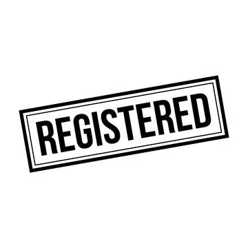 Registered Stamp, Registered Grunge Square Sign Stock Illustration