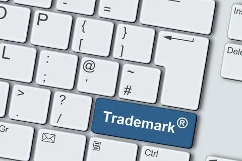 Registered trademark concept PC computer keyboard 3d illustration Stock Illustration