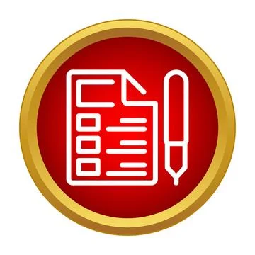 Registering feedback with a pen and questionnaire icon 库存插图
