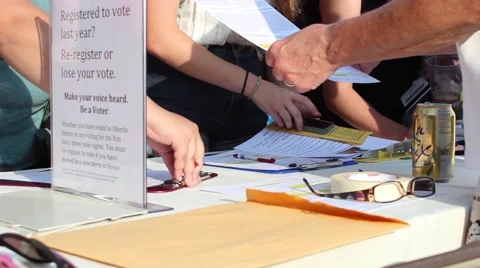 Registering young voters Видео 54680579