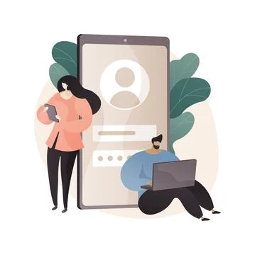 Registration abstract concept vector illustration. Stock Illustration