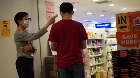 Registration and temperature check Stock Footage 133752669