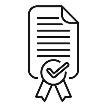 Registration certificate icon outline vector. New sign user Illustrazione stock