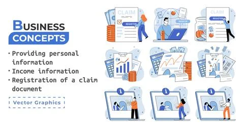 Registration of claim form register document, providing personal information Ilustración de archivo