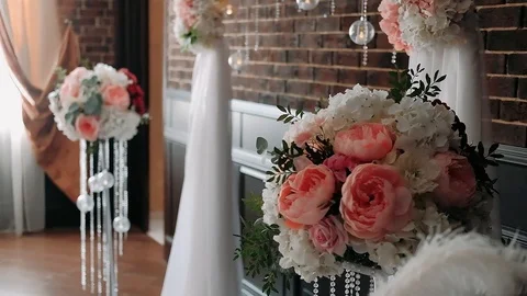 Registration of exit registration, flower arch. Stock Footage 105102670