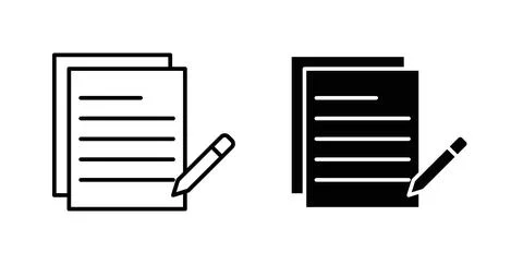 Registration form icon collection in black, Line icons, flat symbols Stock Illustration