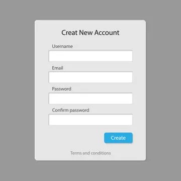 Registration form page template 스톡 일러스트