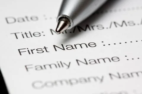 Registration form Stock Photos