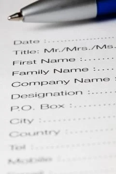 Registration form Stock Photos