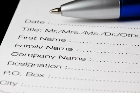 Registration form Foto stock