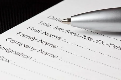 Registration form Stock Photos
