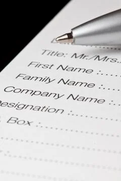Registration form Stock Photos
