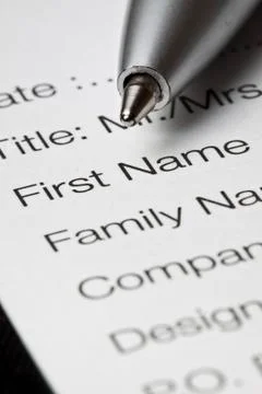 Registration form Stock Photos