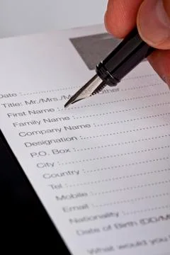 Registration form Foto stock