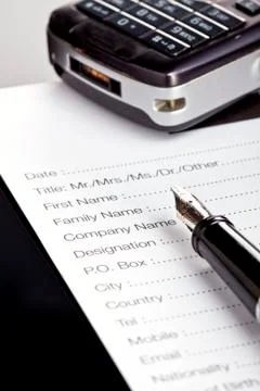 Registration form Stock-Fotos
