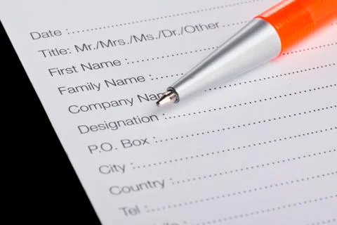 Registration form Stock Photos