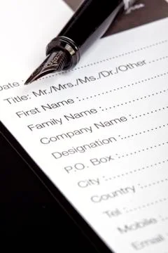 Registration form Foto stock