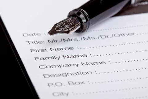 Registration form Foto stock