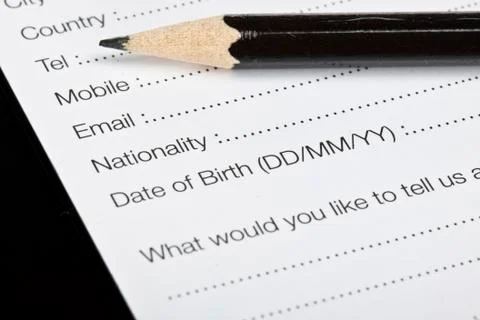 Registration form Foto stock