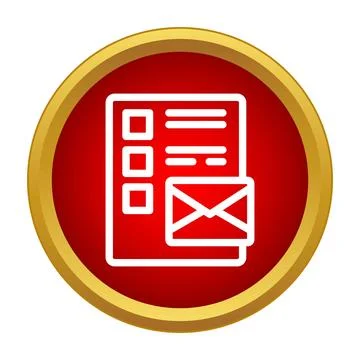 Registration form sending email message icon Stock Illustration