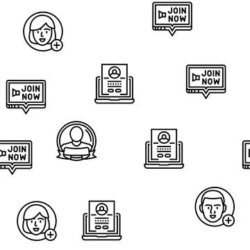 Registration login website form vector seamless pattern Illustrazione stock