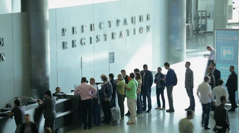 Registration of many people Stock Footage 36645570