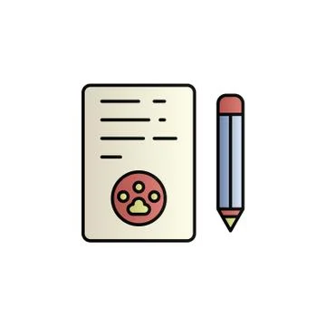 Registration, pets color gradient vector icon Stock Illustration