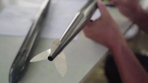 Registration of the rocket model for the competition Video stock 163779407