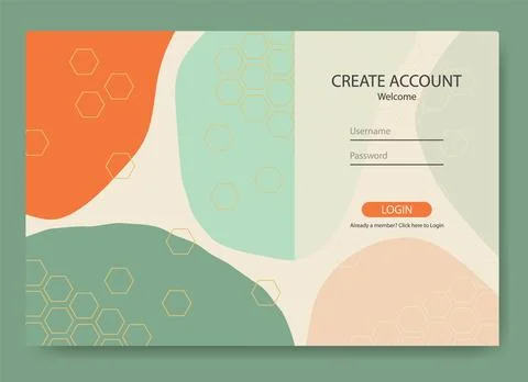 Registration at website. Website design template. Web UI UX Design. Landing p Stock Illustration
