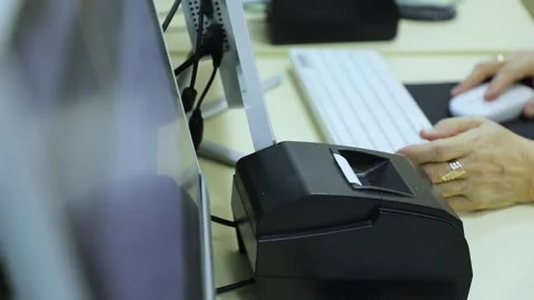 In the registry, the device issues the queue number Stock Footage 245414990