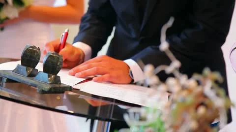 Registry office Stock Footage 10897533