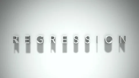 Regression 3D title animation with shadows on a white background Stock Footage 297012851