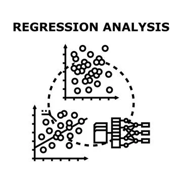 Regression analysis calculating data for machine learning Stock-Illustration