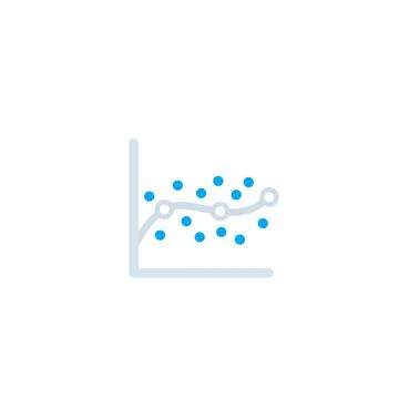 Regression analysis graph icon Stock Illustration