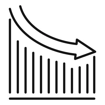 Regression analysis icon, outline style Stock Illustration