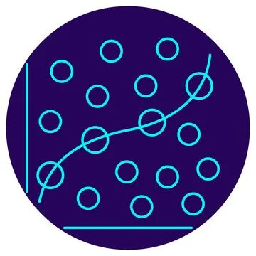 Regression Analysis icon. Vector pictogram with thin lines 库存插图
