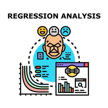 Regression analysis predicting emotional data points Stock Illustration