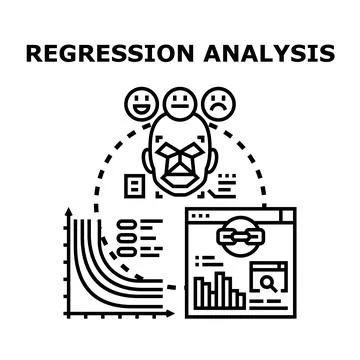 Regression analysis predicting emotional data points Illustrazione stock