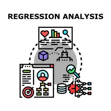 Regression analysis vector concept illustrating data modeling Stock Illustration