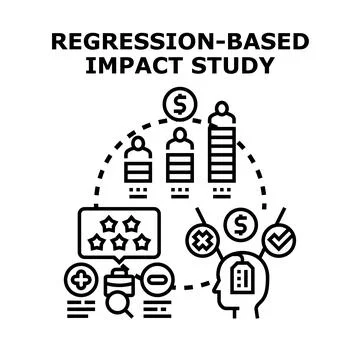 Regression based impact study evaluating business performance Stock Illustration