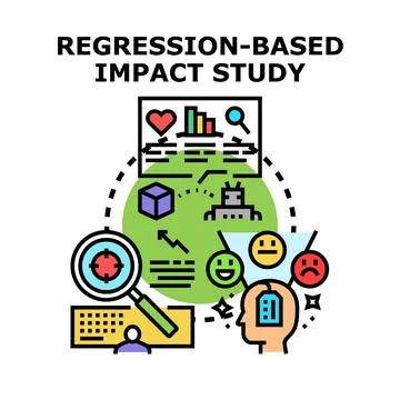 Regression based impact study vector concept illustrating data analysis Stock Illustration