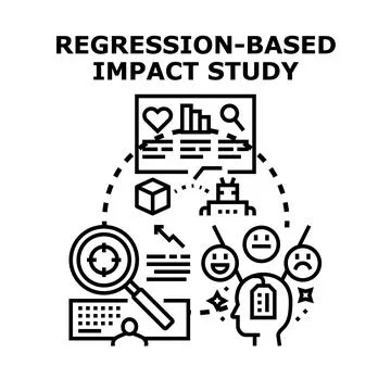 Regression based impact study vector concept illustrating data analysis Stock Illustration