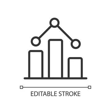 Regression in data mining linear pixel perfect icon Stock Illustration