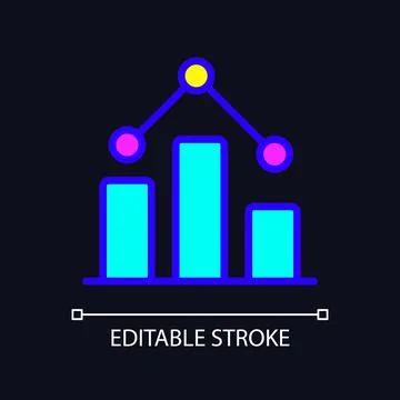 Regression in data mining RGB color pixel perfect icon for dark theme Stock Illustration