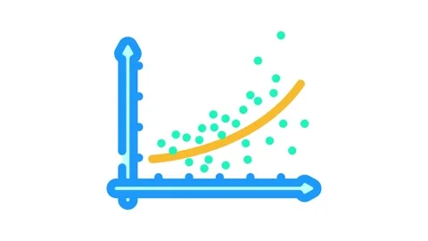 Regression graph machine learning color icon animation Stock Footage 327259884
