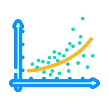 Regression graph machine learning color icon vector illustration Stockillustratie
