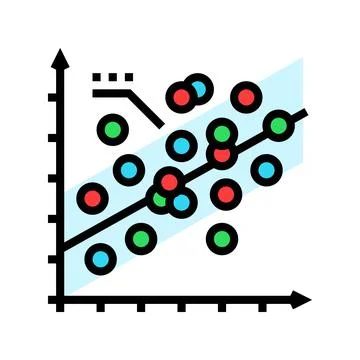Regression graph machine learning color icon vector illustration イラスト素材