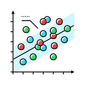 Regression graph machine learning color icon vector illustration 스톡 일러스트