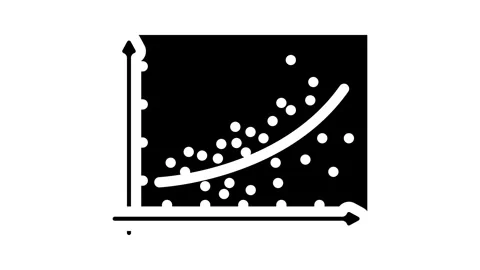 Regression graph machine learning glyph icon animation 스톡 동영상 326735750